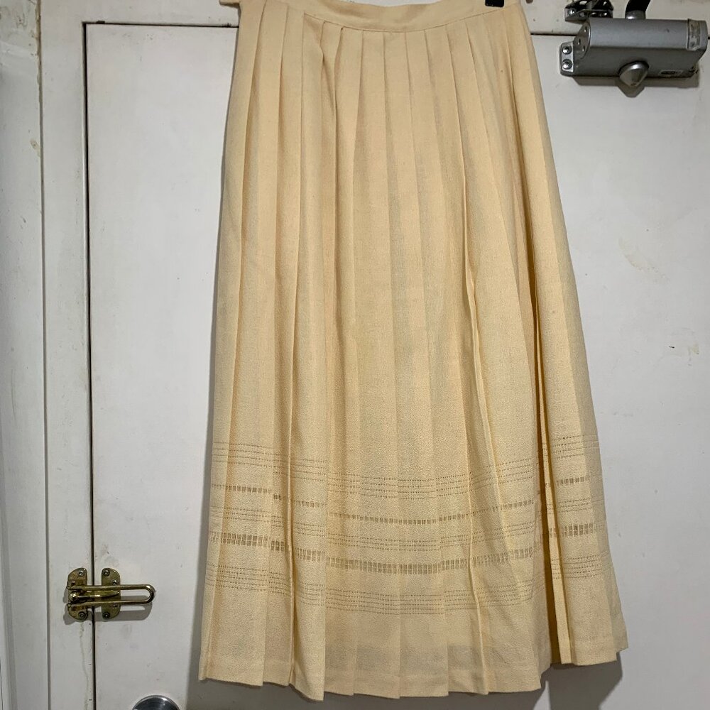 VINTAGE LOUBEN MAXI WOOL PLEATED SKIRTS SIZE 28 - Picture 6 of 9